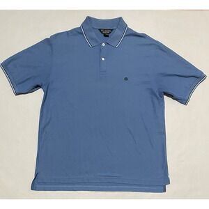 Brooks Brothers Polo Shirt Mens Size Large Blue Country Club Performance Knit
